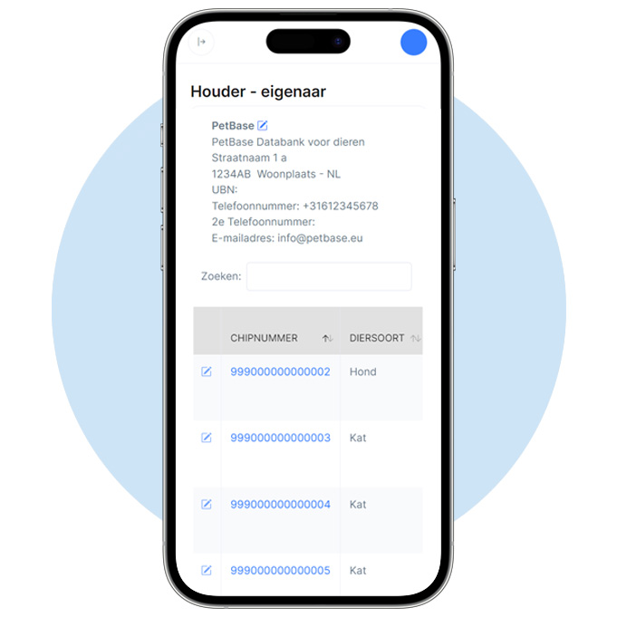 PetBase registratie dierenartsen